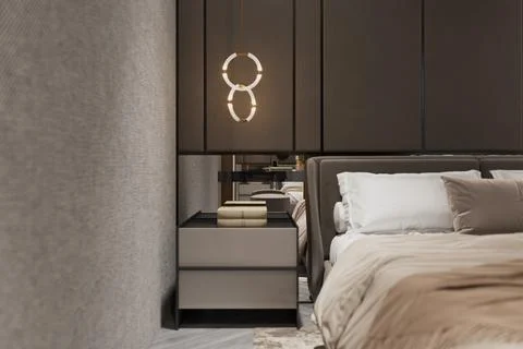 How to design a smart bedroom interior design, white pillow and closet behi.. Stock-Illustration