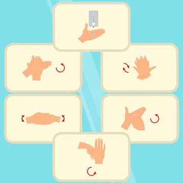 How to disinfect hands Stock Illustration