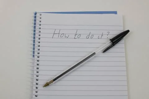 How to do it? on Notepad 스톡 사진