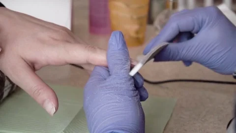 How to do nail. Counting nails Professional LED Uv Gel Nail Polish in the salon Stock Footage 74109133