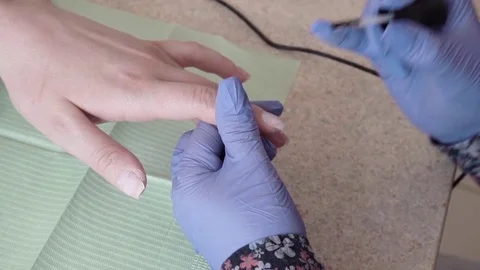 How to do nail. Counting nails Professional LED Uv Gel Nail Polish in the salon Stock Footage 74109863