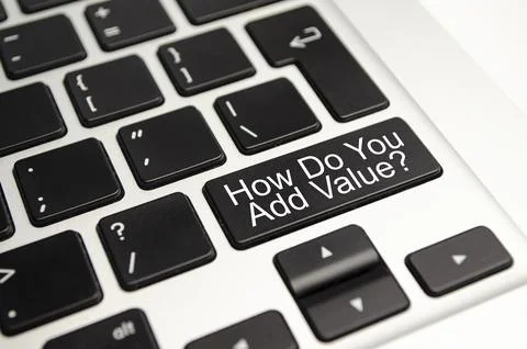 How do you add value button on keyboard - business concept 写真素材