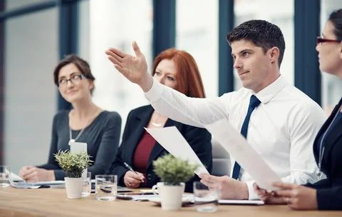 How do you intend to execute that idea...a panel of businesspeople giving Фото