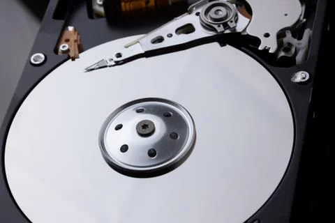 How does the computer's hard drive work from the inside Stock Photos