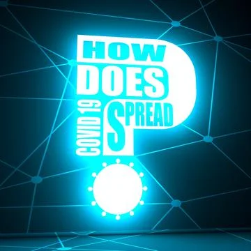 How does Covid 19 spread text Stock Illustration