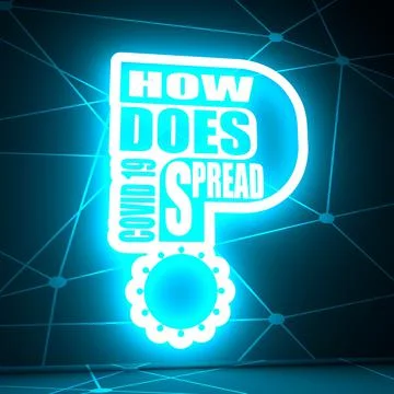 How does Covid 19 spread text Stock Illustration