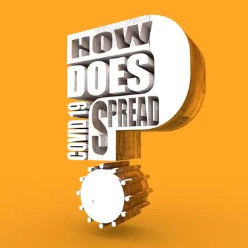 How does Covid 19 spread text Stock Illustration