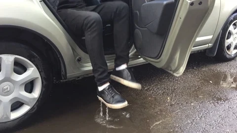 How does water get into the car. Stock Footage 97263203