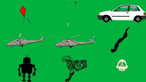 How draw kite person flying green screen white car background military. Stock Footage 310562955