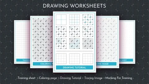 How to Draw a Pattern. Step by Step Drawing Tutorial. Draw Guide Worksheet Stock Illustration