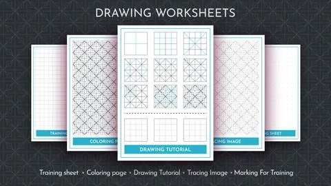 How to Draw a Pattern. Step by Step Drawing Tutorial. Draw Guide Worksheet Illustrazione stock