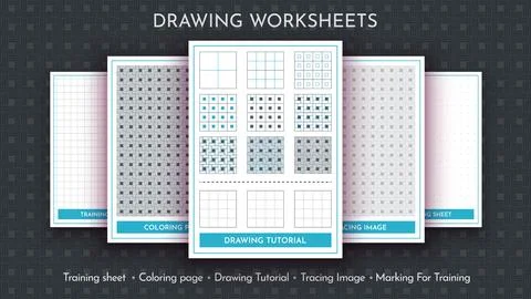 How to Draw a Pattern. Step by Step Drawing Tutorial. Draw Guide Worksheet Stock Illustration