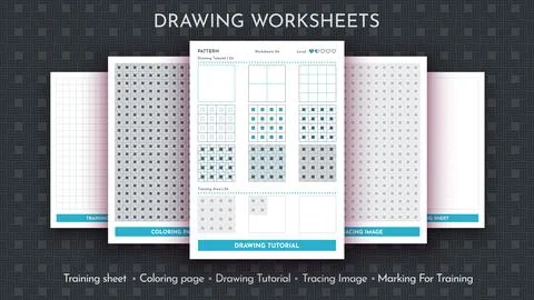 How to Draw a Pattern. Step by Step Drawing Tutorial. Draw Guide Worksheet Stock Illustration