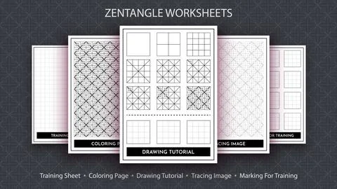 How to Draw a Zentangle. Step by Step Drawing Tutorial. Draw Guide. Simple Stock Illustration
