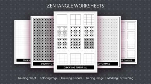 How to Draw a Zentangle. Step by Step Drawing Tutorial. Draw Guide. Simple Stockillustratie