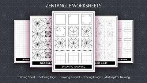 How to Draw a Zentangle. Step by Step Drawing Tutorial. Draw Guide. Simple Stock Illustration