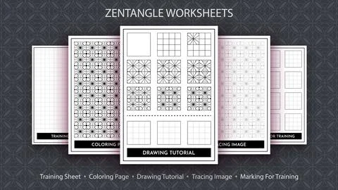 How to Draw a Zentangle. Step by Step Drawing Tutorial. Draw Guide. Simple Stock Illustration