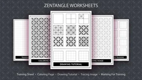 How to Draw a Zentangle. Step by Step Drawing Tutorial. Draw Guide. Simple Illustrazione stock