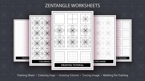 How to Draw a Zentangle. Step by Step Drawing Tutorial. Draw Guide. Simple Stock Illustration