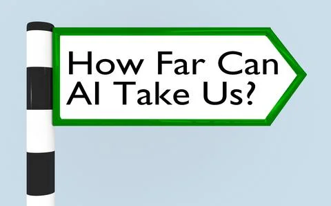 How Far Can AI Take Us? concept 库存插图