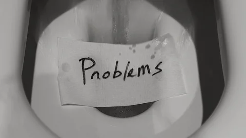 How to flush your problems away Stock Footage 96919033