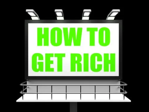 How to get rich sign for self help and financial advice Stock Illustration