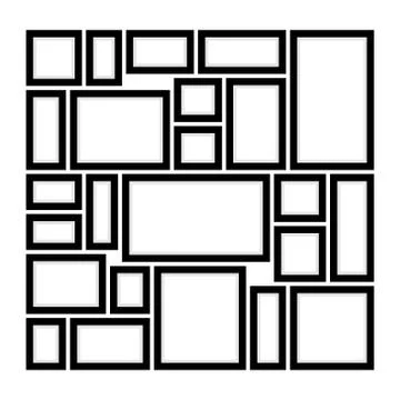 How to Hang Beautifully Frames on the Wall 스톡 일러스트