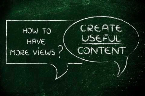 How to have more views? create useful content Stock Illustration