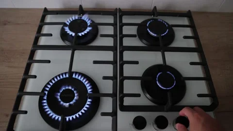 How To Increase Gas Consumption. Stove Top Increasing Natural Gas Consumption Video stock 202066948