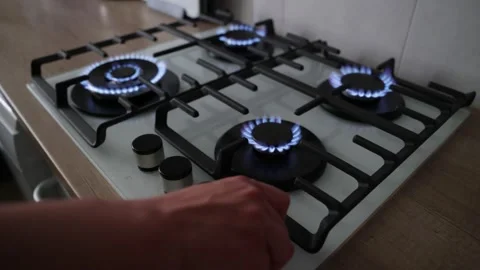 How To Increase Gas Consumption. Stove Top Increasing Natural Gas Consumption Stock Footage 202069650