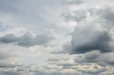 How it affects our mood when there are clouds in the sky and it's going to rain Stock Photos