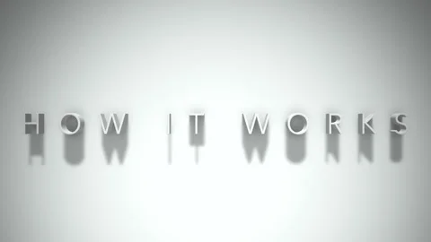 How it works 3D title animation with shadows on a white background Stock Footage 297904872