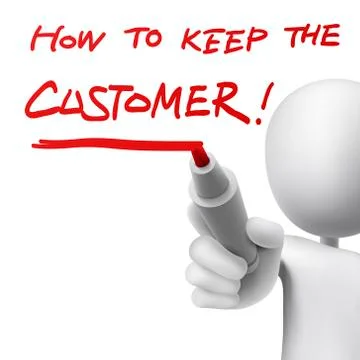 How to keep the customer written by a man Illustrazione stock