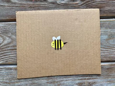 How to make a bee out of paper, children's application. Stock Photos