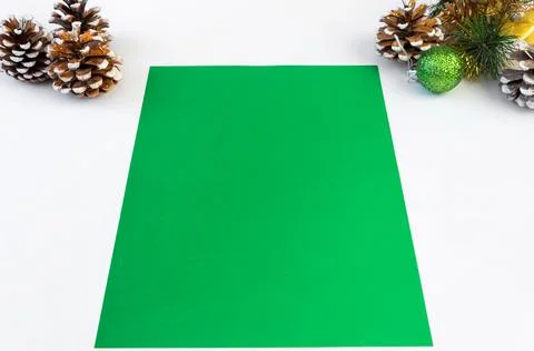 How to make a creative Christmas tree from colored paper and glue Stock Photos