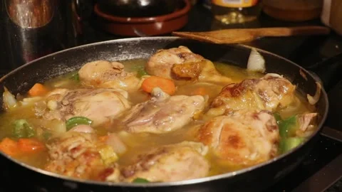 How to make a good chicken stew Stock Footage 131752287
