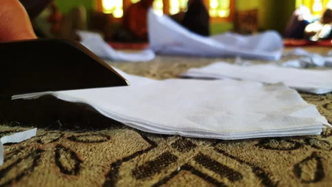 How to make mask in home during coronavirus very easy face mask sewing need m Stock Footage 133421708
