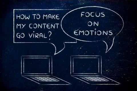 How to make my content go viral? focus on emotions Stock Illustration