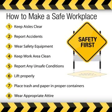 How to Make a Safe Workplace Sign Stock Illustration