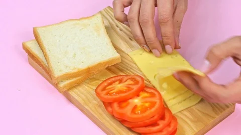 How to make sandwich tutorial, close up Vidéo 126533310