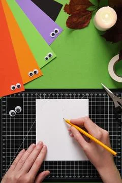 How to make a simple ghost craft. An idea for hobbies and creativity. Draw .. Stock Photos