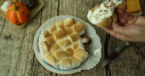 How to Make S'mores Stock Footage 118790838