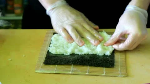 How to make a sushi Stock Footage 10912297