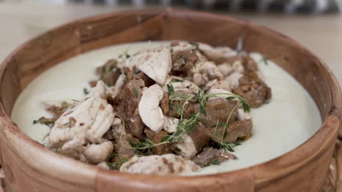 How to Make Truffled Cauliflower Mousse with Wild Mushrooms | Easy Recipe Video Video stock 281936287