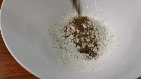 How to Make a Wet Batter or wet Breading mix Stock Footage 148402237