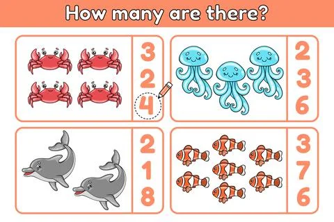 How many are there sea animals-9 Stock Illustration