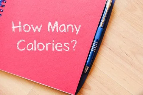 How many calories write on notebook Stock Photos