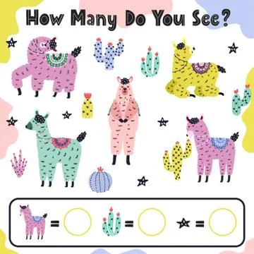 How many do you see - count and write Stock Illustration