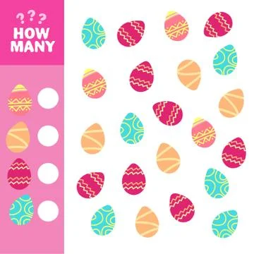 How many is educational game. Maths task for the development of logical thinking Stock Illustration
