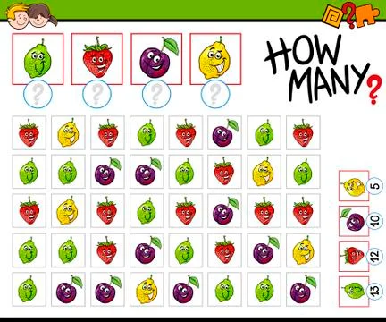 How many fruits activity Stock Illustration